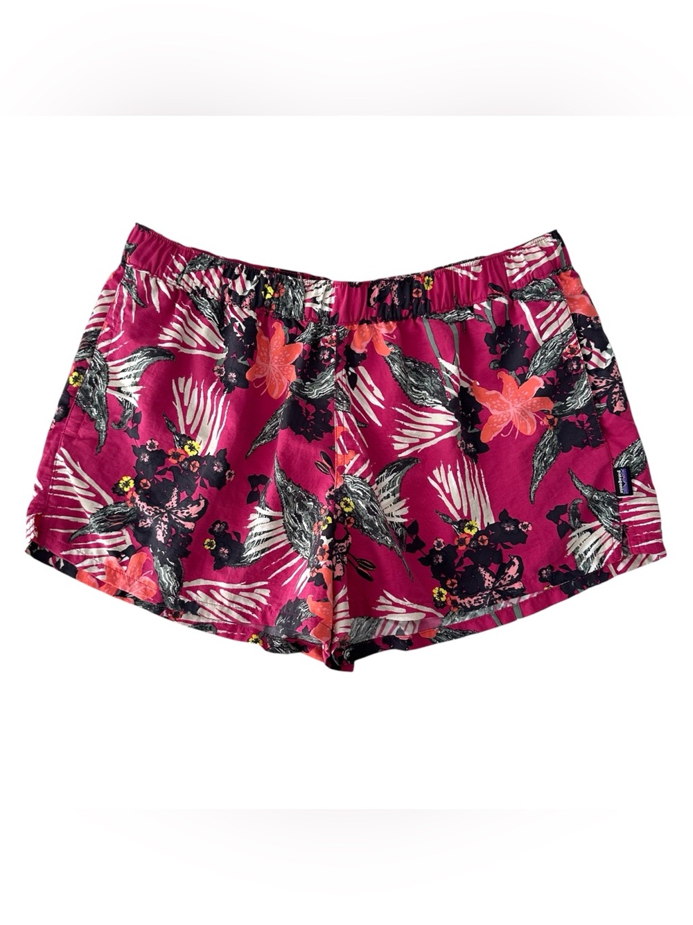 Patagonia Barely Baggies Pink Floral Outdoor Hawaiian Board Shorts Womens Large
